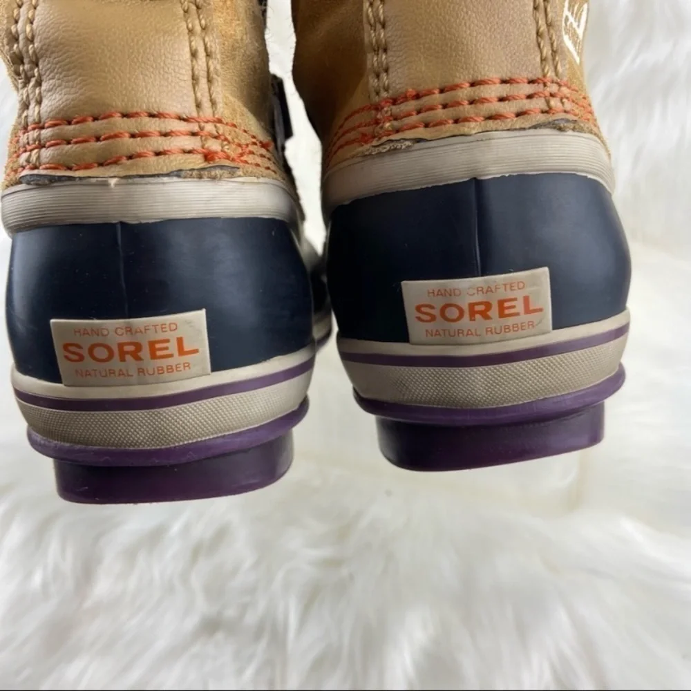 SOREL LACEUP FUR WINTER BOOTS SIZE 6